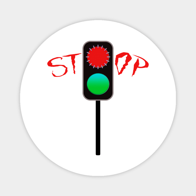 STOP red light green light Magnet by designInk